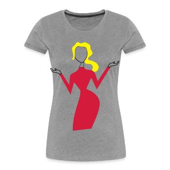 frau - Frauen Premium Bio T-Shirt - Grau meliert - Vorne - Mia (176cm)