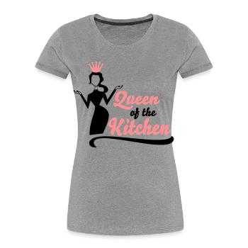 kochen - Frauen Premium Bio T-Shirt - Grau meliert - Vorne - Mia (176cm)