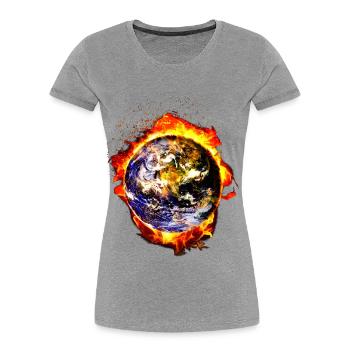 Brennende Erde - Frauen Premium Bio T-Shirt - Grau meliert - Vorne - Mia (176cm)
