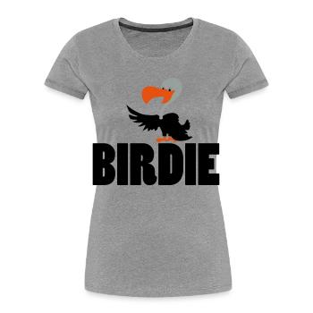 golfer - Frauen Premium Bio T-Shirt - Grau meliert - Vorne - Mia (176cm)