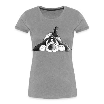Happy English Cocker Spaniel - Dog - Women's Premium Organic T-Shirt - heather grey - Front - Mia (176cm)