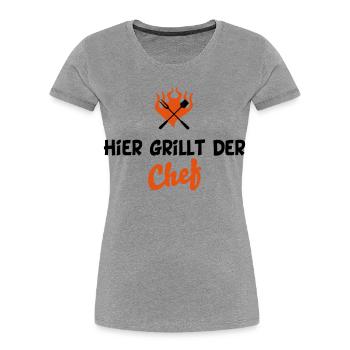 barbecue - Women's Premium Organic T-Shirt - heather grey - Front - Mia (176cm)