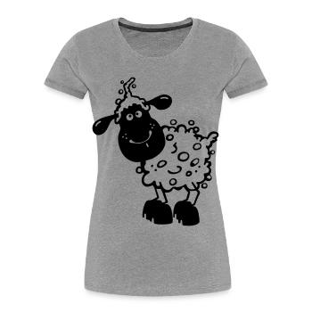 Kleines Schaf - Schafe - Frauen Premium Bio T-Shirt - Grau meliert - Vorne - Mia (176cm)