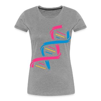 La structure d'une molécule d'ADN - T-shirt bio Premium Femme - gris chiné - Devant - Mia (176cm)