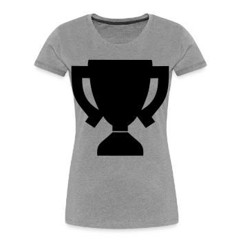 cup - Women's Premium Organic T-Shirt - heather grey - Front - Mia (176cm)