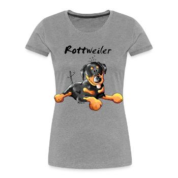 Sweet Rottweiler - Dog - Dogs - Women's Premium Organic T-Shirt - heather grey - Front - Mia (176cm)