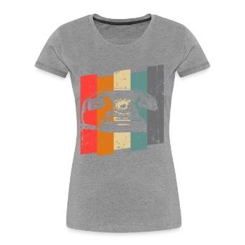 Telefon - Frauen Premium Bio T-Shirt - Grau meliert - Vorne - Mia (176cm)
