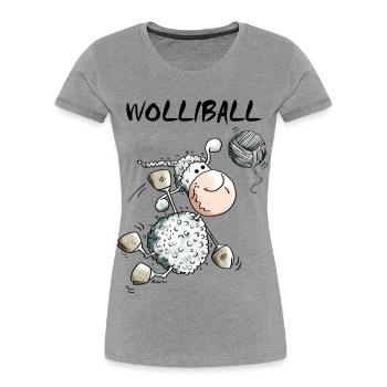 Wolliball - Volleyball - Frauen Premium Bio T-Shirt - Grau meliert - Vorne - Mia (176cm)