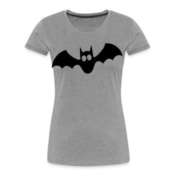 bat 001 - T-shirt bio Premium Femme - gris chiné - Devant - Mia (176cm)