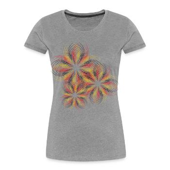 Linie - Frauen Premium Bio T-Shirt - Grau meliert - Vorne - Mia (176cm)