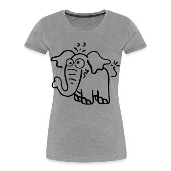 Funny elephant - Women's Premium Organic T-Shirt - heather grey - Front - Mia (176cm)