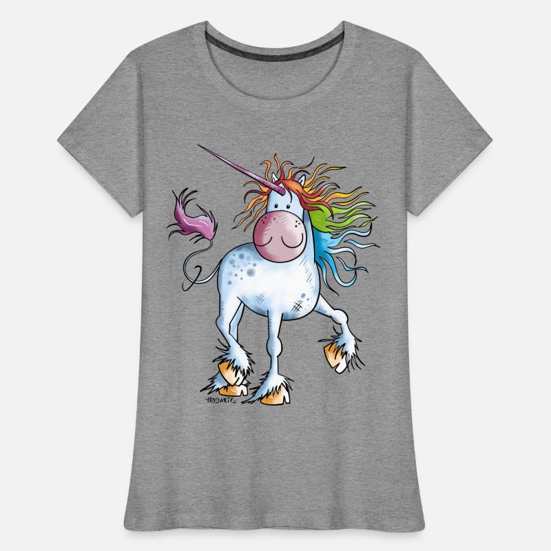 Regenbogen Einhorn Frauen Premium Bio T-Shirt