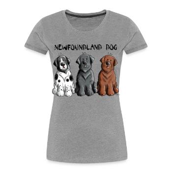 Newfoundland Dog Team - Women's Premium Organic T-Shirt - heather grey - Front - Mia (176cm)