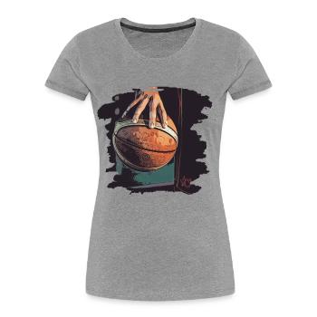 Basketball - Frauen Premium Bio T-Shirt - Grau meliert - Vorne - Mia (176cm)