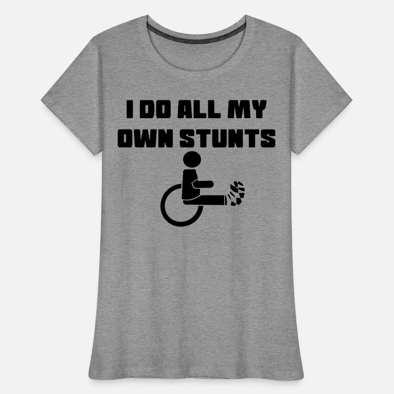 Rollstuhlfahrer mit Bein in Gips # Frauen Premium Bio T-Shirt