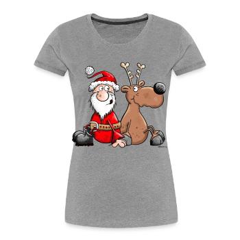Christmas Dreamteam - Women's Premium Organic T-Shirt - heather grey - Front - Mia (176cm)