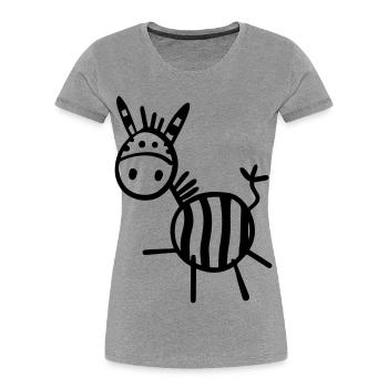 Funny Zebra - Women's Premium Organic T-Shirt - heather grey - Front - Mia (176cm)