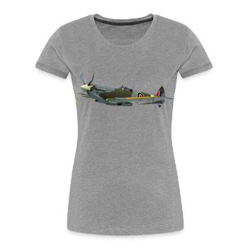 spitfire6 - Frauen Premium Bio T-Shirt - Grau meliert - Vorne - Mia (176cm)