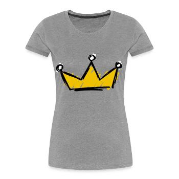 Krone - Frauen Premium Bio T-Shirt - Grau meliert - Vorne - Mia (176cm)