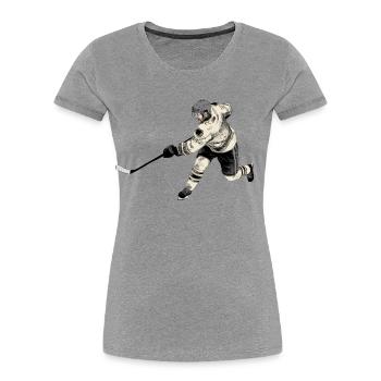 Eishockey - Frauen Premium Bio T-Shirt - Grau meliert - Vorne - Mia (176cm)