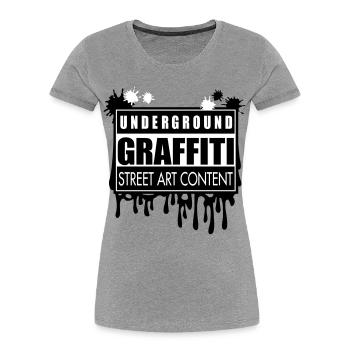 Underground graffitis flex - T-shirt bio Premium Femme - gris chiné - Devant - Mia (176cm)