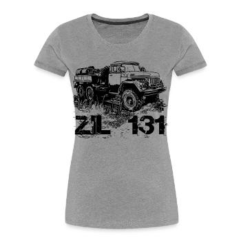 ZIL 131 - T-shirt bio Premium Femme - gris chiné - Devant - Mia (176cm)