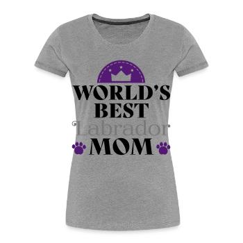 Labrador - Women's Premium Organic T-Shirt - heather grey - Front - Mia (176cm)