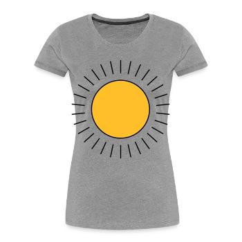 Sonne - Frauen Premium Bio T-Shirt - Grau meliert - Vorne - Mia (176cm)