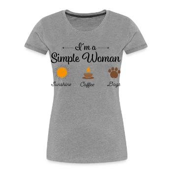 Dog woman - Women's Premium Organic T-Shirt - heather grey - Front - Mia (176cm)