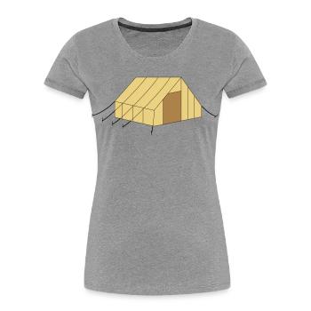 Zelt - Frauen Premium Bio T-Shirt - Grau meliert - Vorne - Mia (176cm)