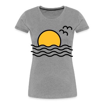 Sonnenuntergang - Frauen Premium Bio T-Shirt - Grau meliert - Vorne - Mia (176cm)