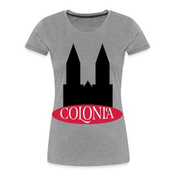 Cologne - Women's Premium Organic T-Shirt - heather grey - Front - Mia (176cm)