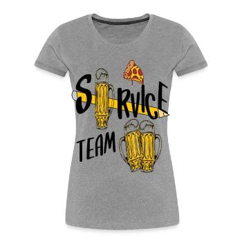 Service Team Bier - Frauen Premium Bio T-Shirt - Grau meliert - Vorne - Mia (176cm)