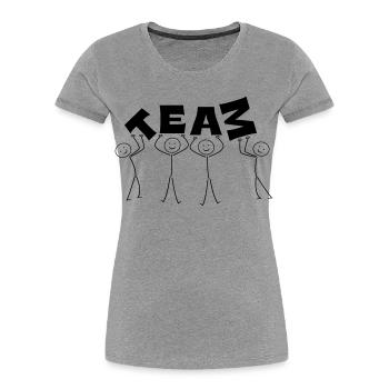 team - Women's Premium Organic T-Shirt - heather grey - Front - Mia (176cm)