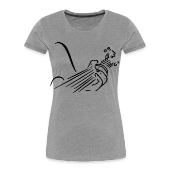 Gitarrist Gitarrist Gitarrist Musiker Bandinstrument # - Frauen Premium Bio T-Shirt - Grau meliert - Vorne - Mia (176cm)