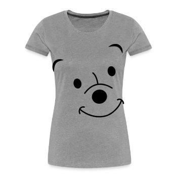 Ours qui rit - T-shirt bio Premium Femme - gris chiné - Devant - Mia (176cm)