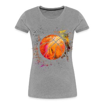Basketball - BBall - Basket Ball - Basketballer - Frauen Premium Bio T-Shirt - Grau meliert - Vorne - Mia (176cm)