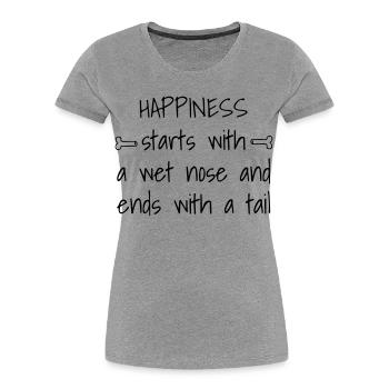 Des phrases amusantes pour les amis canins - T-shirt bio Premium Femme - gris chiné - Devant - Mia (176cm)