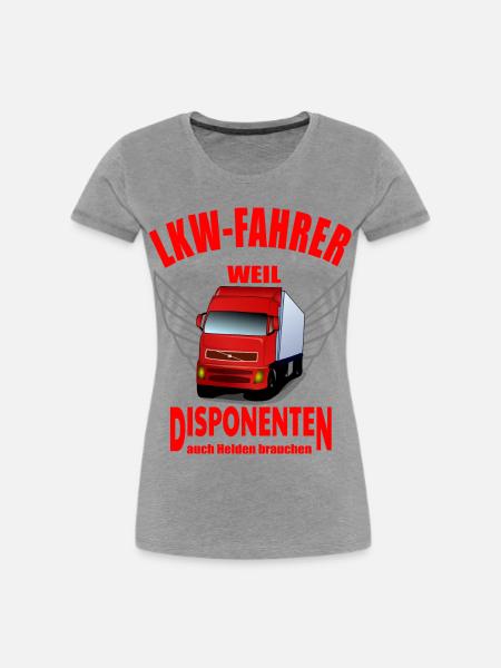 LKW Fahrer - Frauen Premium Bio T-Shirt - Grau meliert