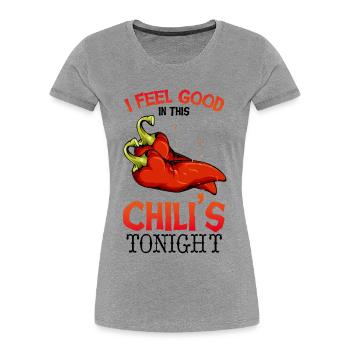 Piquant – Sensation agréable - T-shirt bio Premium Femme - gris chiné - Devant - Mia (176cm)
