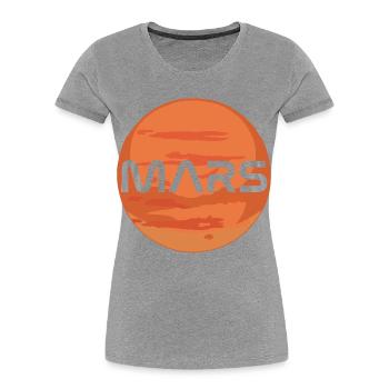 Planète Mars - T-shirt bio Premium Femme - gris chiné - Devant - Mia (176cm)