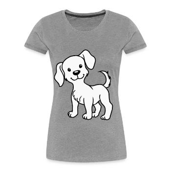 Chien Animaux Chiens Enfants Amoureux des chiens Enfant - T-shirt bio Premium Femme - gris chiné - Devant - Mia (176cm)