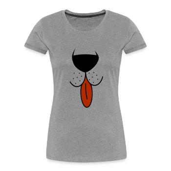 Bären Schnauze mit ausgestreckter Zunge - Frauen Premium Bio T-Shirt - Grau meliert - Vorne - Mia (176cm)