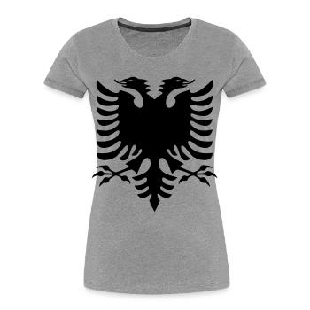 Albania Flag - Women's Premium Organic T-Shirt - heather grey - Front - Mia (176cm)
