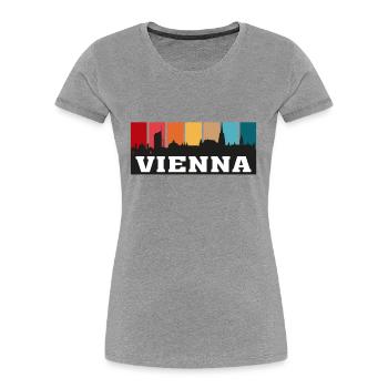 Vienna Austria Travel Souvenir Skyline Silhouette - Women's Premium Organic T-Shirt - heather grey - Front - Mia (176cm)