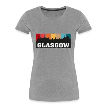 Glasgow Ecosse Voyage Skyline Souvenir Landmark - T-shirt bio Premium Femme - gris chiné - Devant - Mia (176cm)