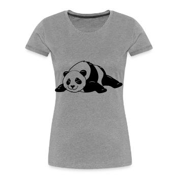 Lustige schwarz-weiße süße Panda Bear Tanz Dab - Frauen Premium Bio T-Shirt - Grau meliert - Vorne - Mia (176cm)