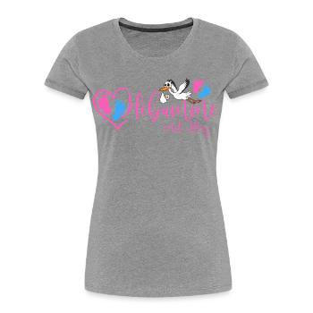 Hebamme mit Herz  - Frauen Premium Bio T-Shirt - Grau meliert - Vorne - Mia (176cm)