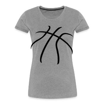 basket - Frauen Premium Bio T-Shirt - Grau meliert - Vorne - Mia (176cm)