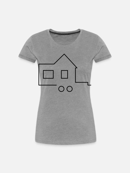 Tiny House - Frauen Premium Bio T-Shirt - Grau meliert